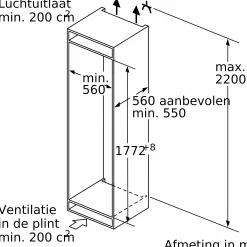 Serie 6 Inbouw koel-vriescombinatie 177.2 x 55.8 cm Vlakscharnier met SoftClose
