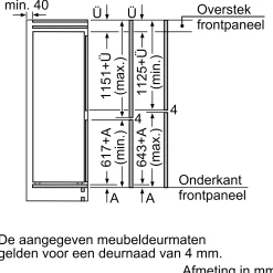 Serie 6 Inbouw koel-vriescombinatie 177.2 x 55.8 cm Vlakscharnier
