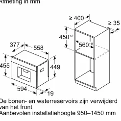 Serie 8 Inbouw koffie volautomaat Mat zwart
