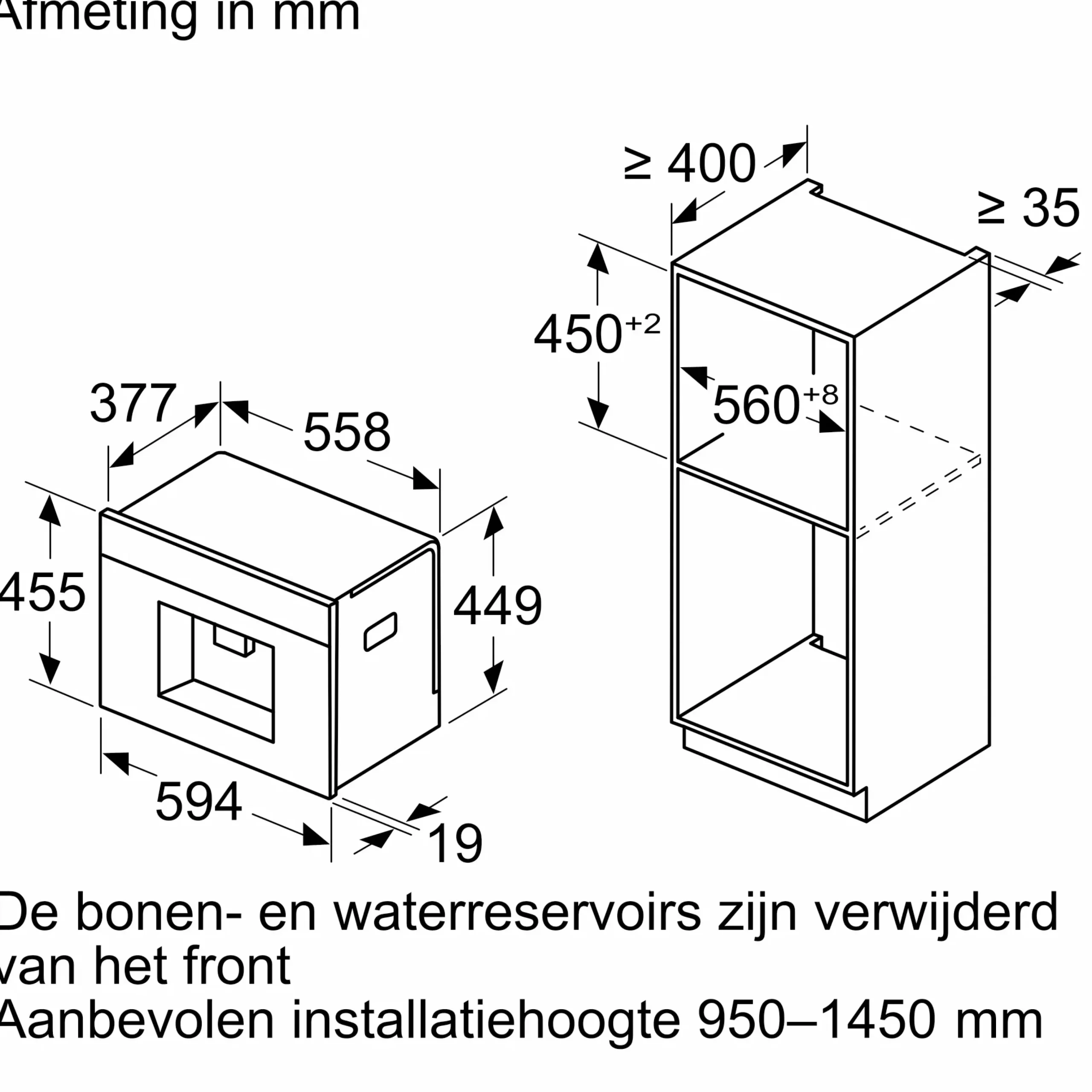 Serie 8 Inbouw koffie volautomaat Mat zwart