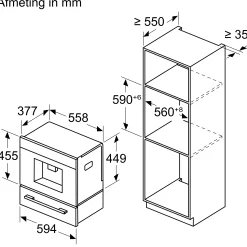 Serie 8 Inbouw koffie volautomaat Zwart