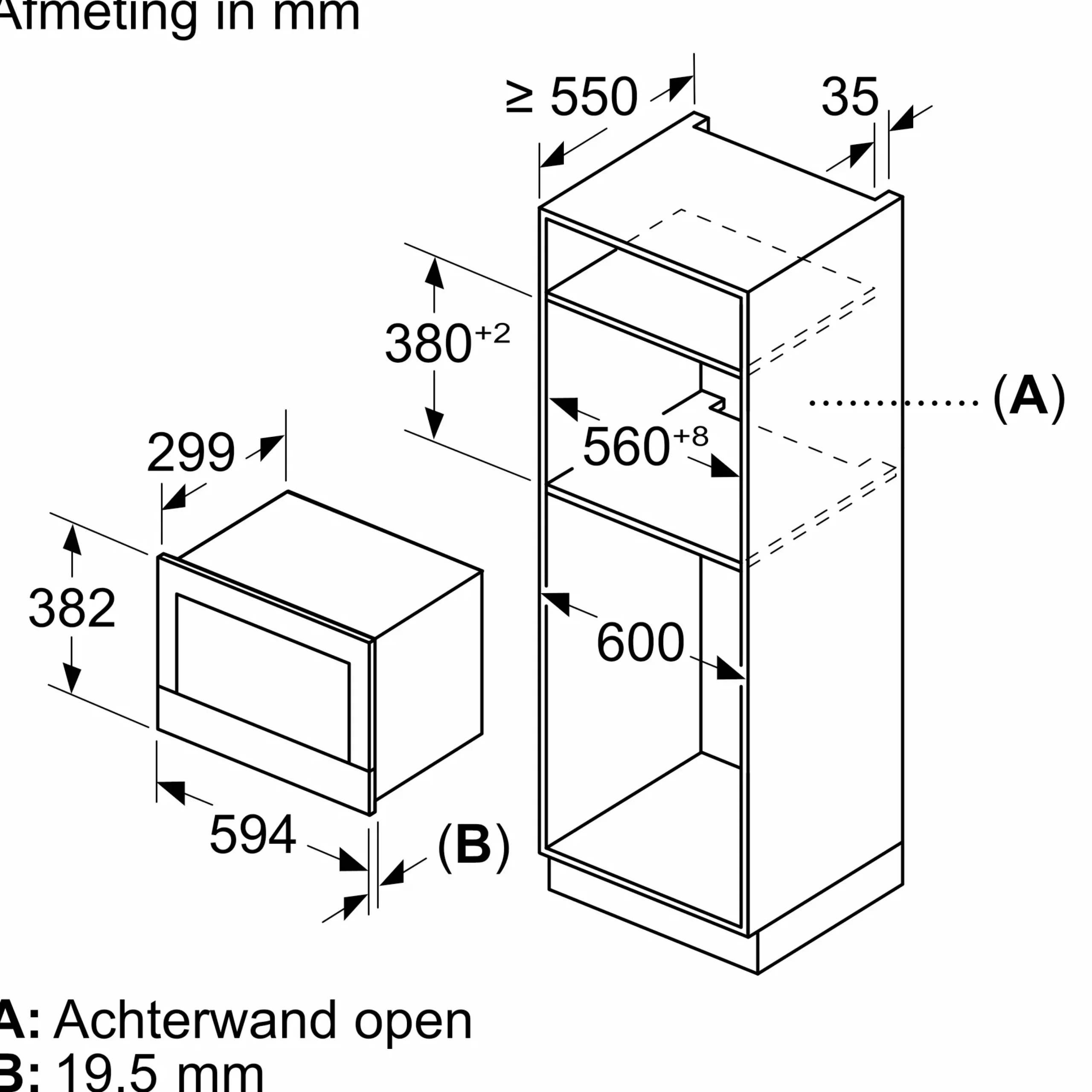 Serie 8 Inbouwmagnetron Zwart