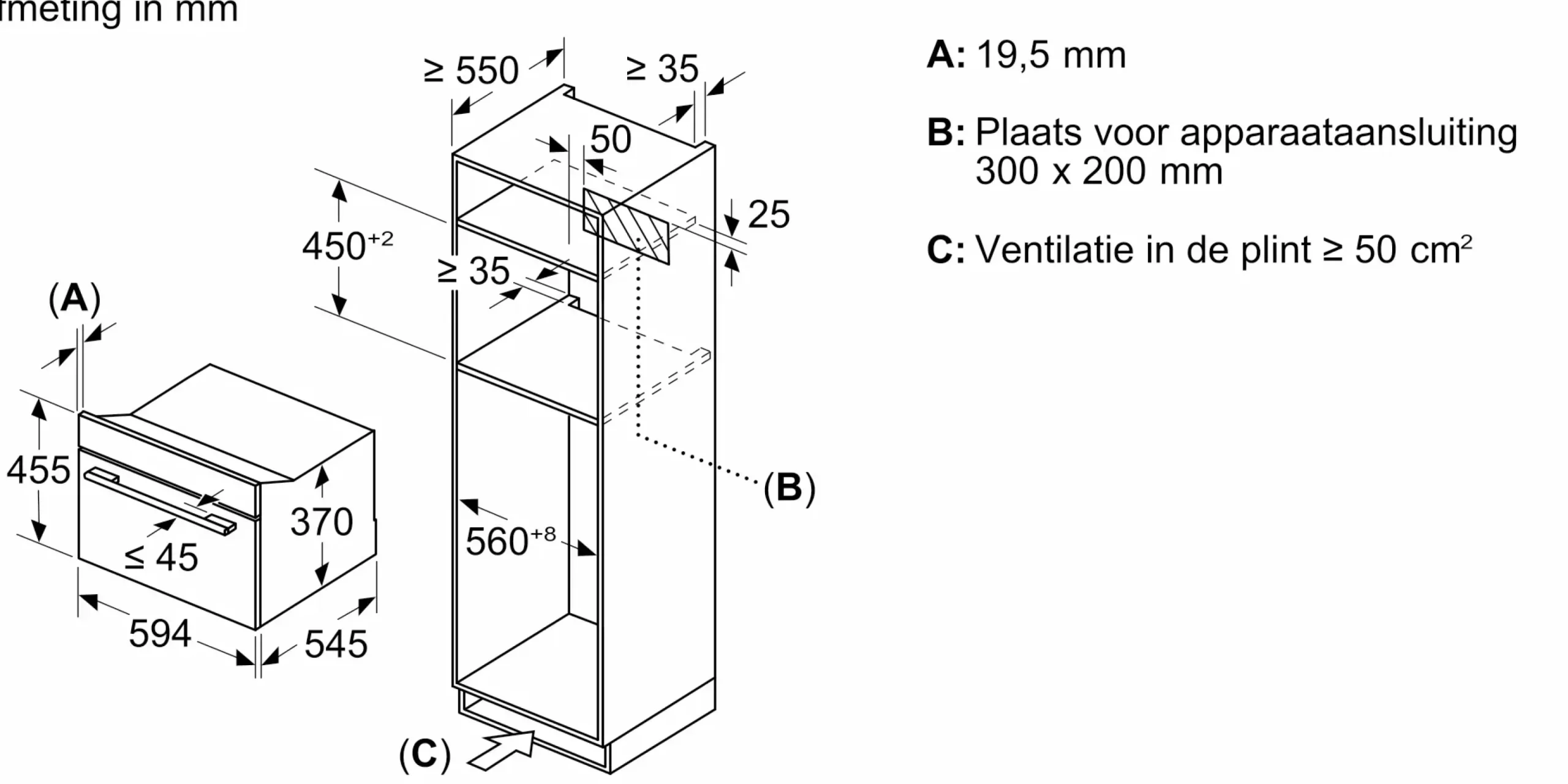 Serie 8 Inbouwmagnetron Zwart