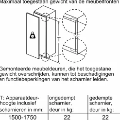 Serie 4 Inbouw vriezer 177.2 x 55.8 cm Vlakscharnier