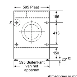 Serie 6 Inbouw was-droogcombinatie 7/4 kg