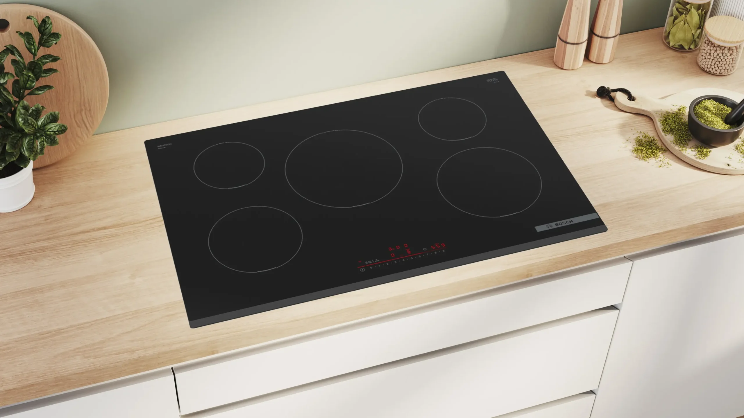 Serie 6 Inductiekookplaat 80 cm opbouwmontage zonder rand