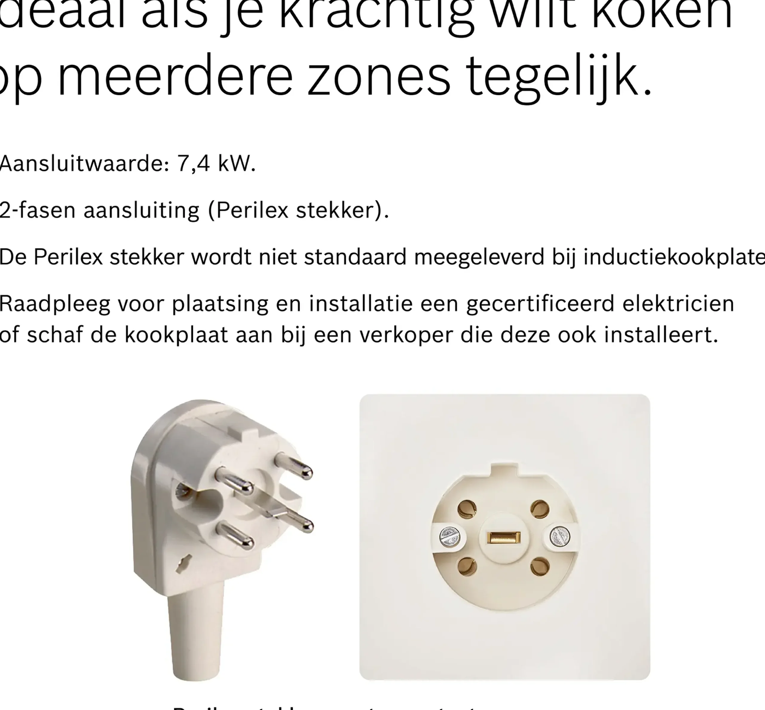 Serie 6 Inductiekookplaat 70 cm opbouwmontage zonder rand