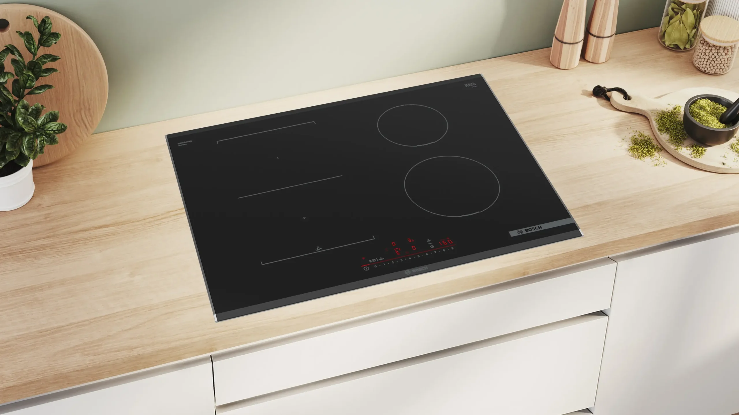 Serie 6 Inductiekookplaat 70 cm opbouwmontage met rand