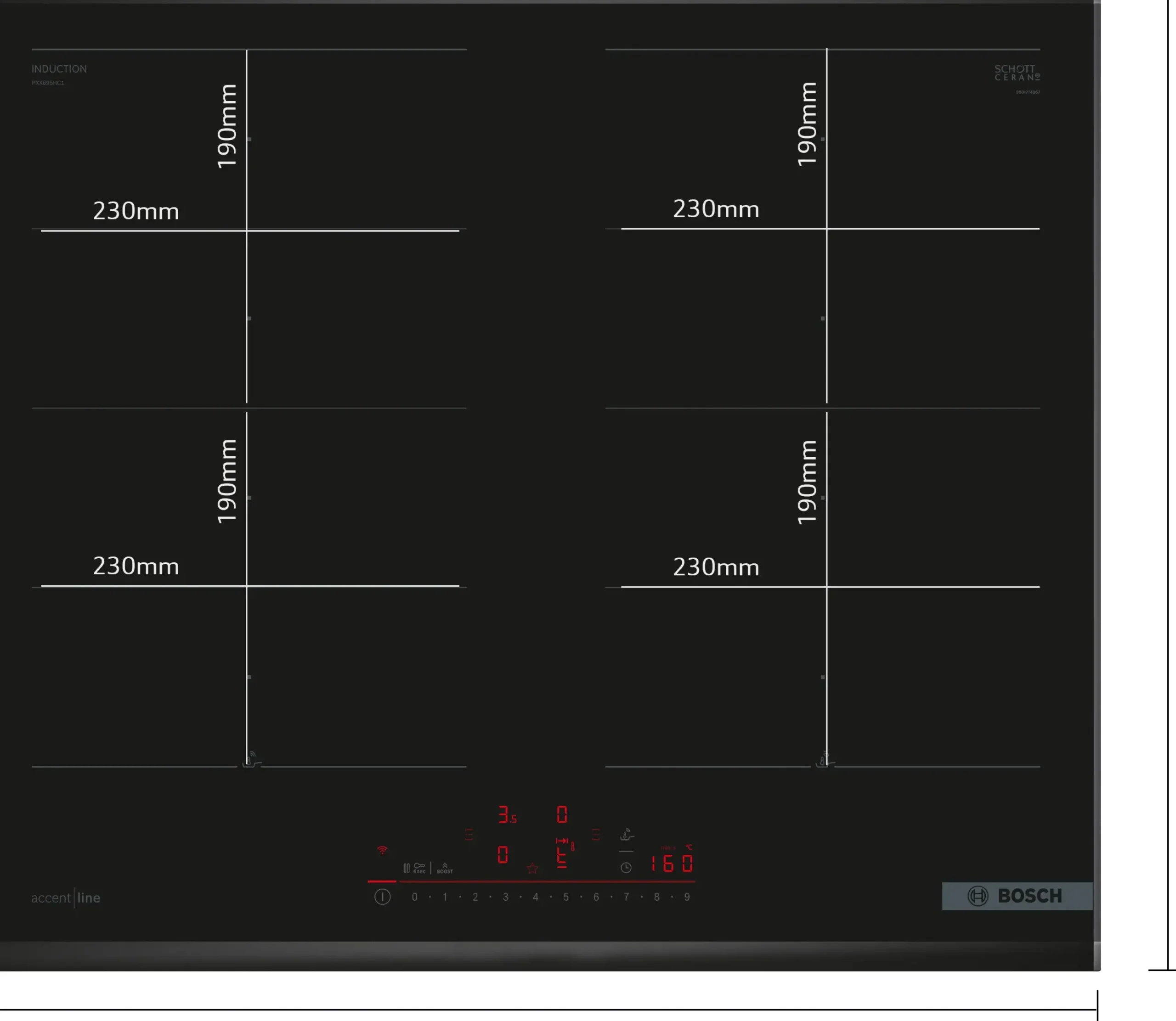 Serie 6 Inductiekookplaat 60 cm opbouwmontage met rand