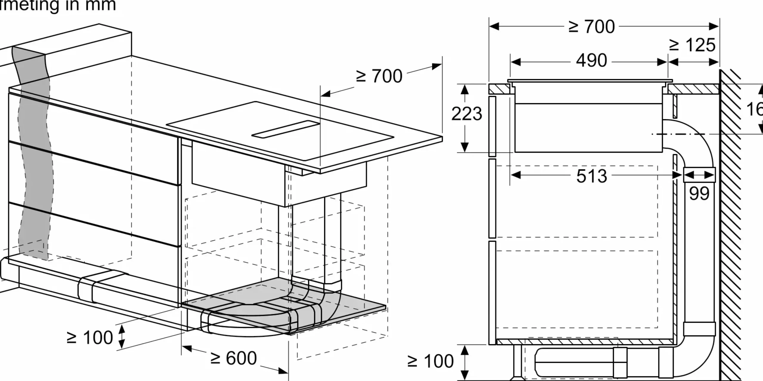 Serie 6 Inductiekookplaat met afzuiging 80 cm opbouwmontage met rand