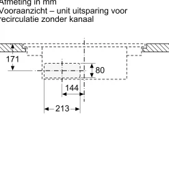 Serie 6 Inductiekookplaat met afzuiging 80 cm verzonken montage
