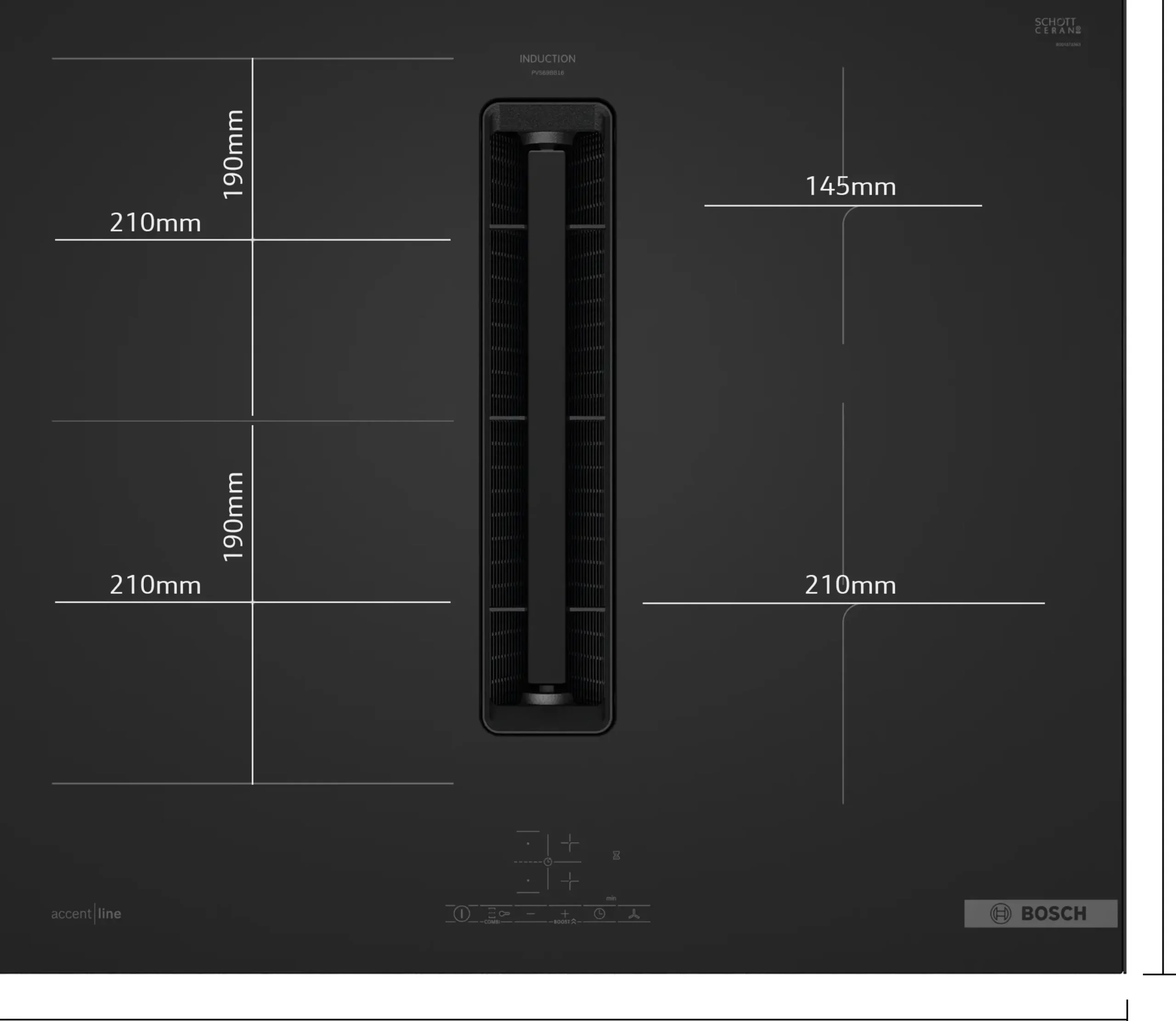 Serie 4 Inductiekookplaat met afzuiging 60 cm