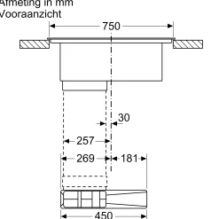 Serie 8 Inductiekookplaat met afzuiging 80 cm opbouwmontage met rand