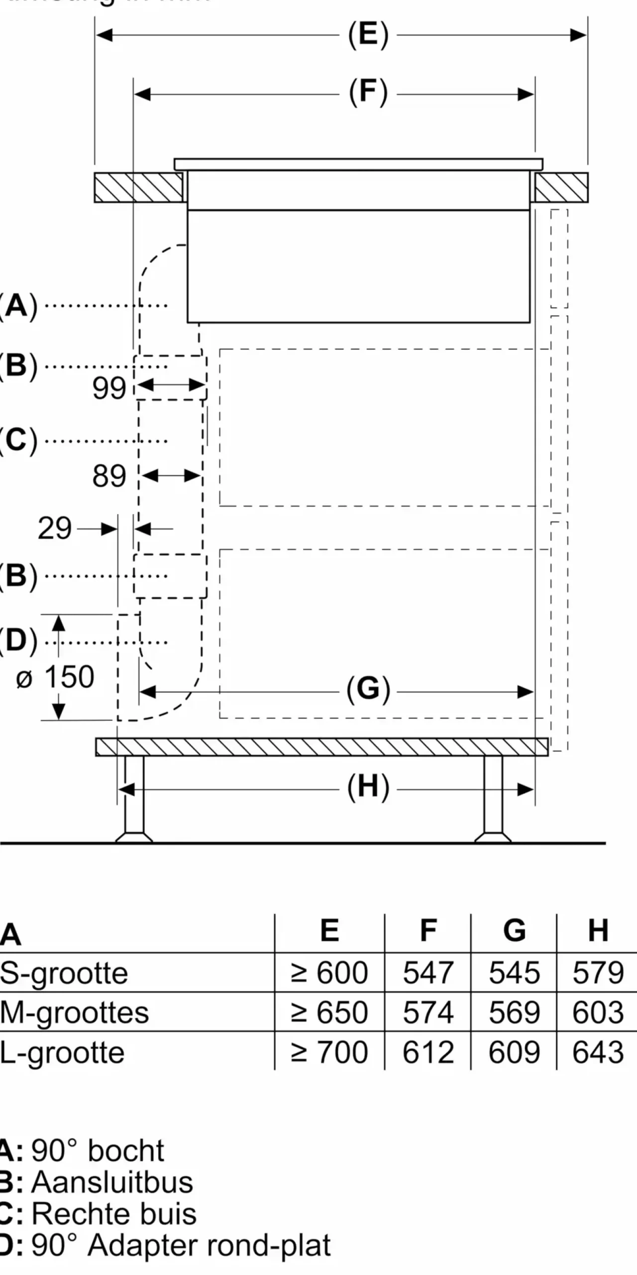 Serie 6 Inductiekookplaat met afzuiging 80 cm