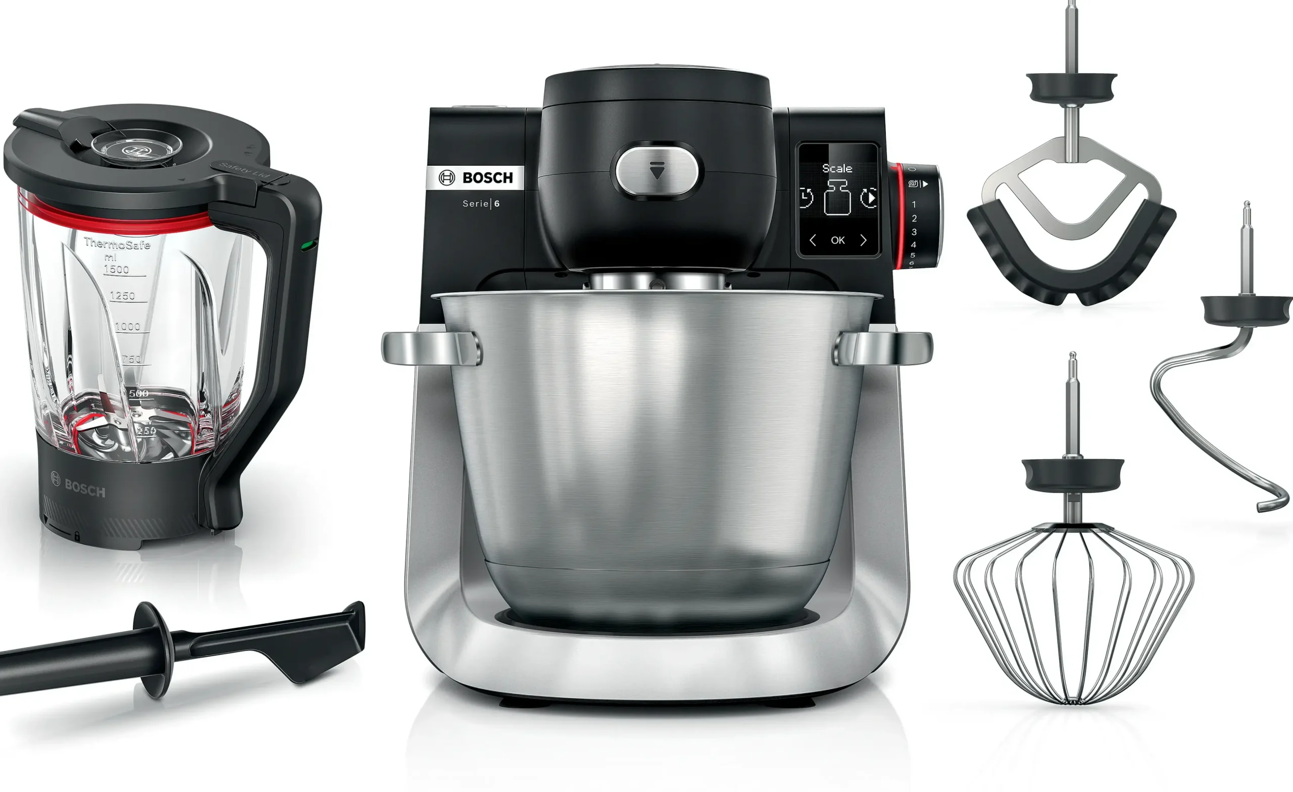 Serie 6 Keukenmachine met weegschaal en timer 1600 W Zwart, RVS