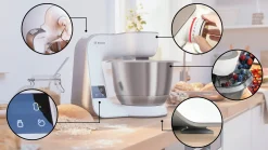 Serie 4 Keukenmachine met weegschaal en timer MUM 5 1000 W Wit, Champagne