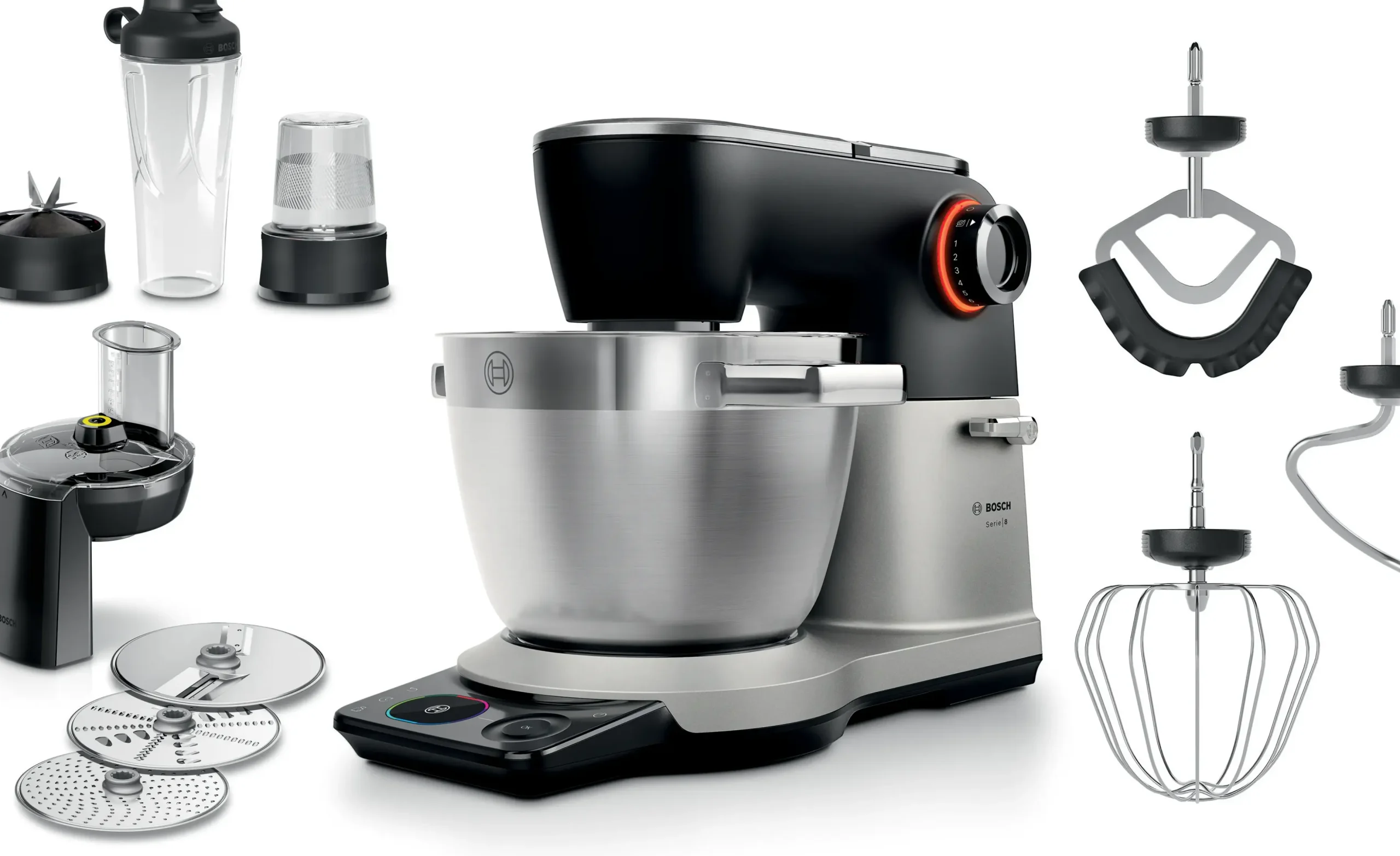 Serie 8 Keukenmachine met weegschaal en timer 1800 W Zilver, zwart