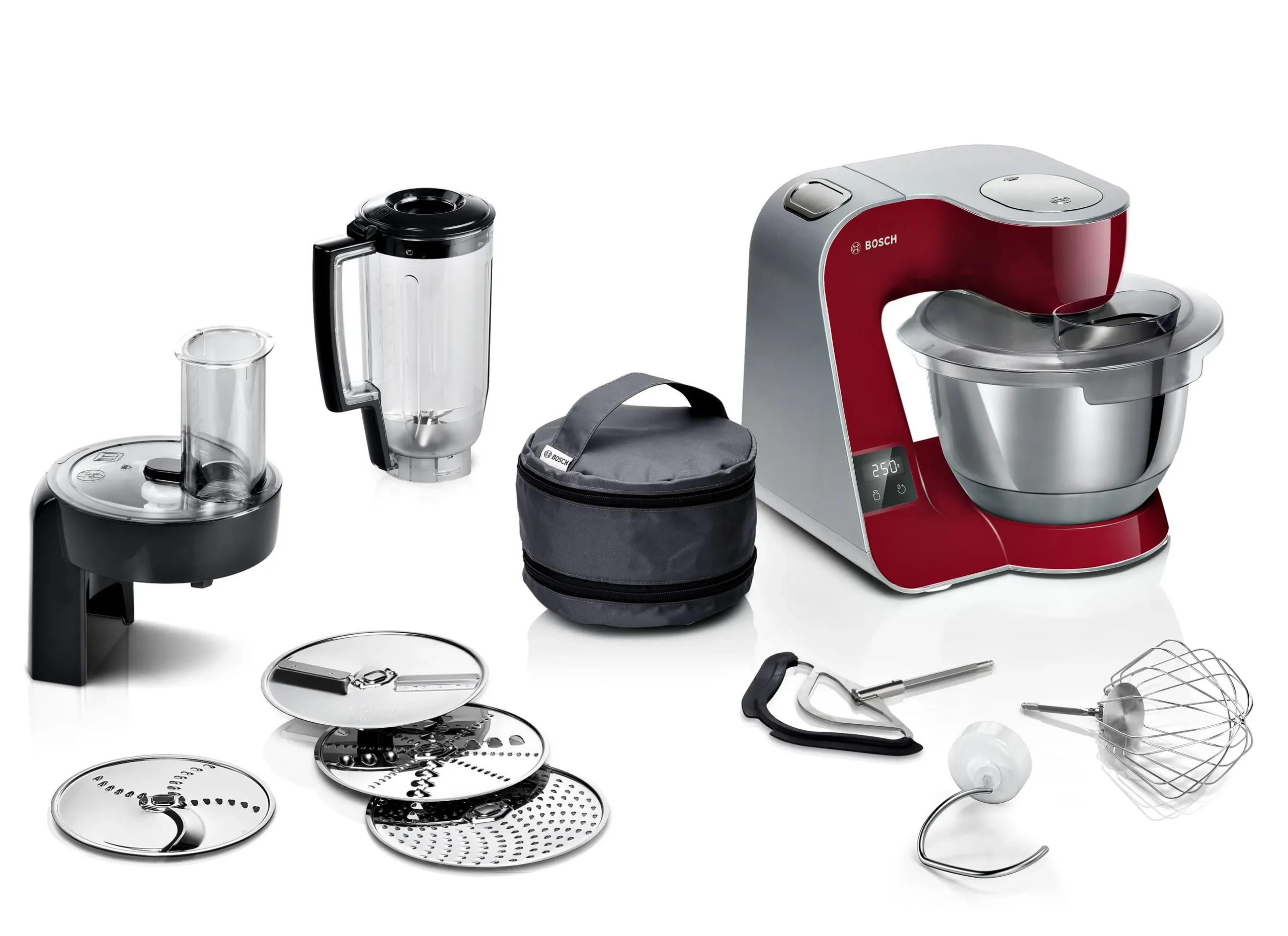 Serie 4 Keukenmachine met weegschaal en timer MUM 5 1000 W Rood, Zilver