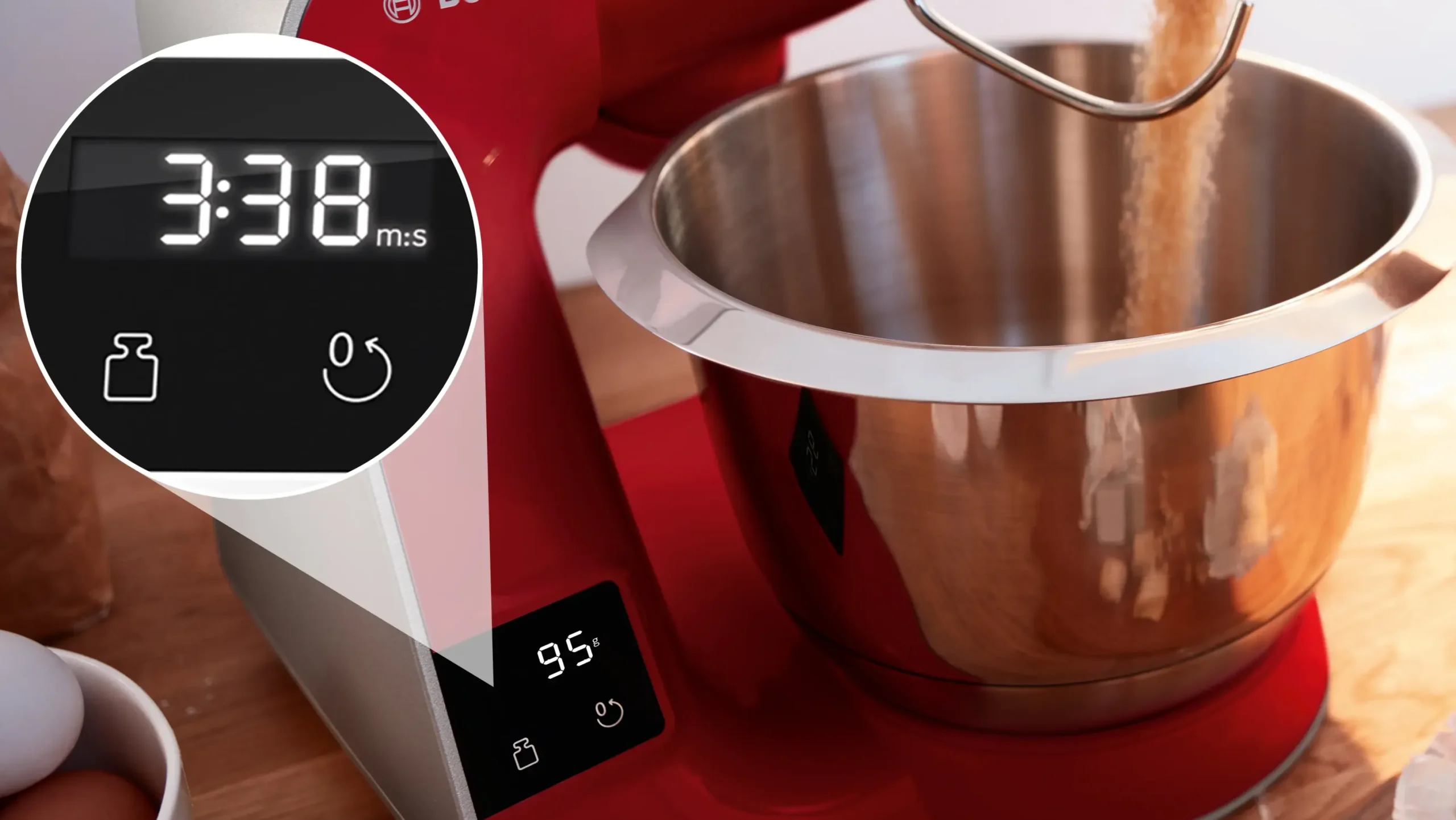 Serie 4 Keukenmachine met weegschaal en timer MUM 5 1000 W Rood, Zilver