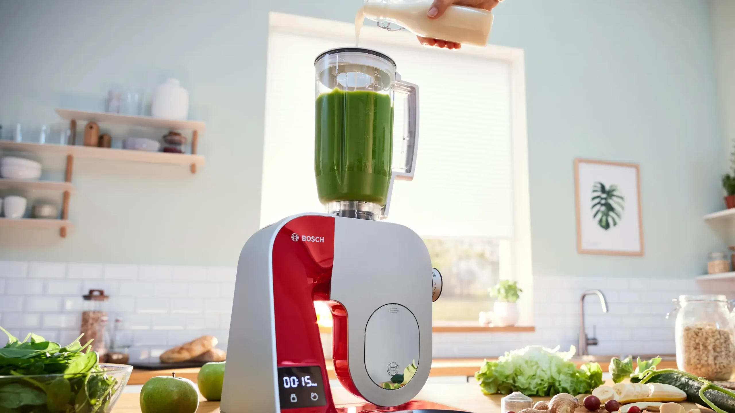Serie 4 Keukenmachine met weegschaal en timer MUM 5 1000 W Rood, Zilver