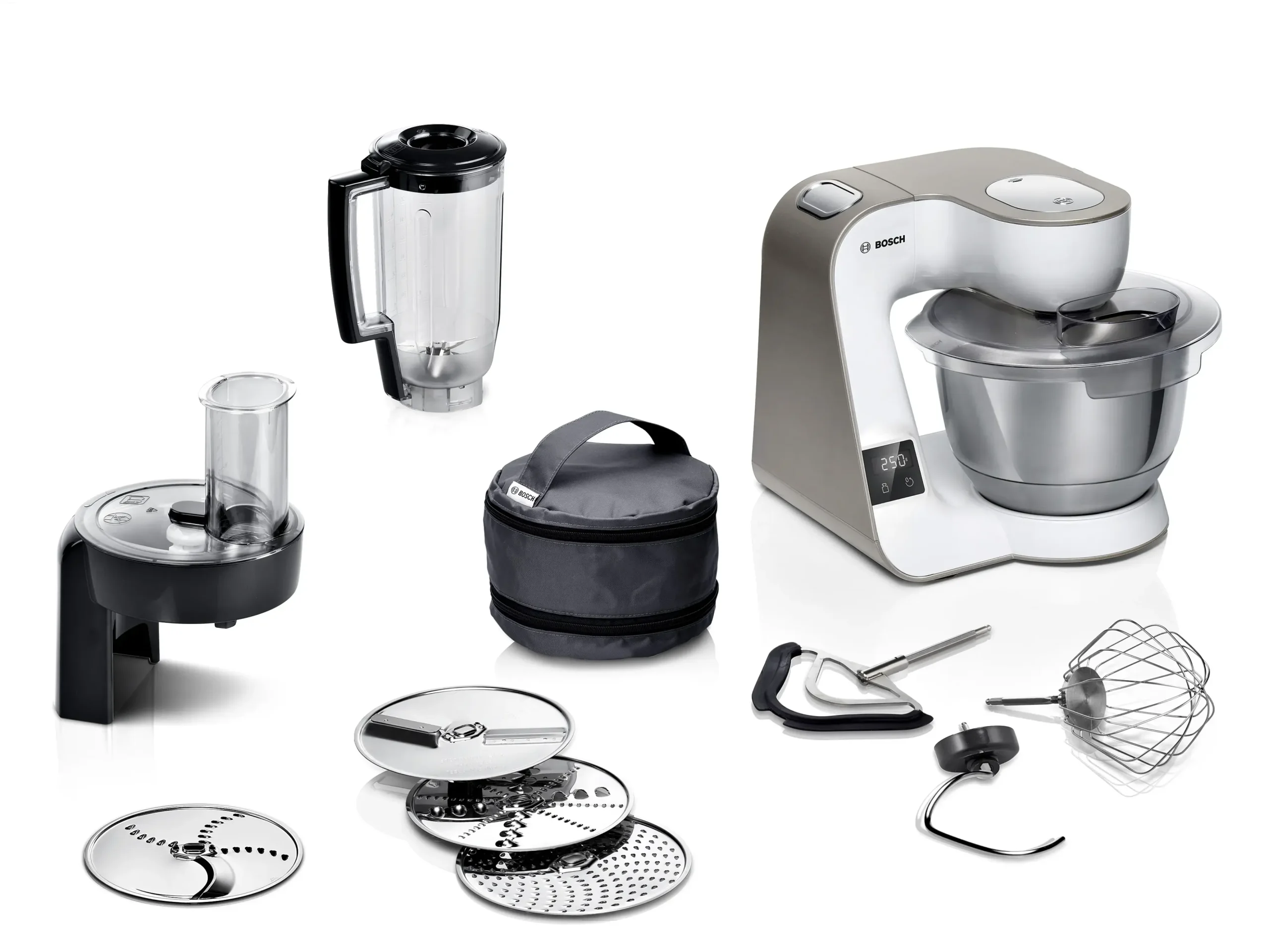 Serie 4 Keukenmachine met weegschaal en timer MUM 5 1000 W Wit, Champagne