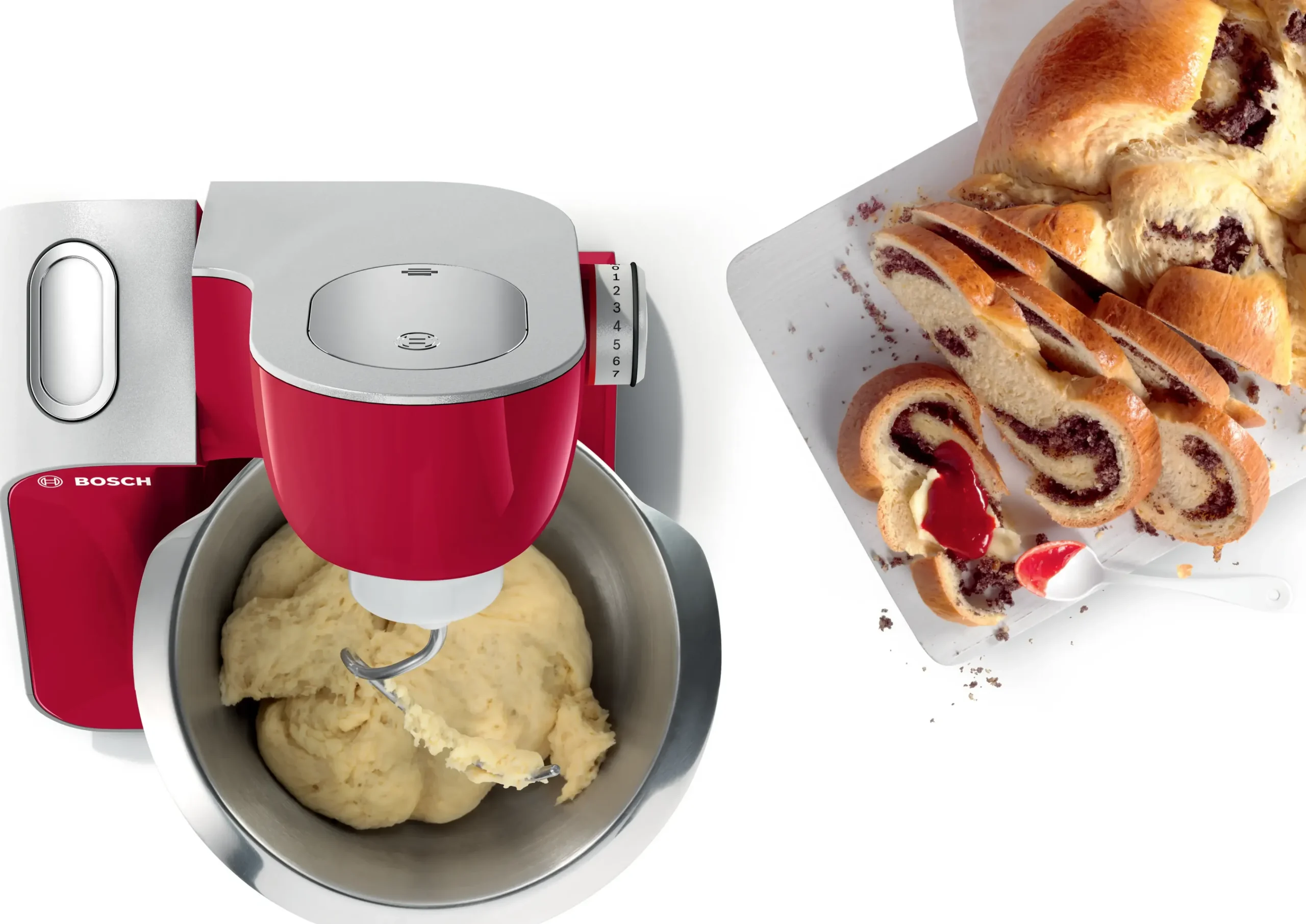 Serie 4 Keukenmachine MUM 5 1000 W Rood, Zilver