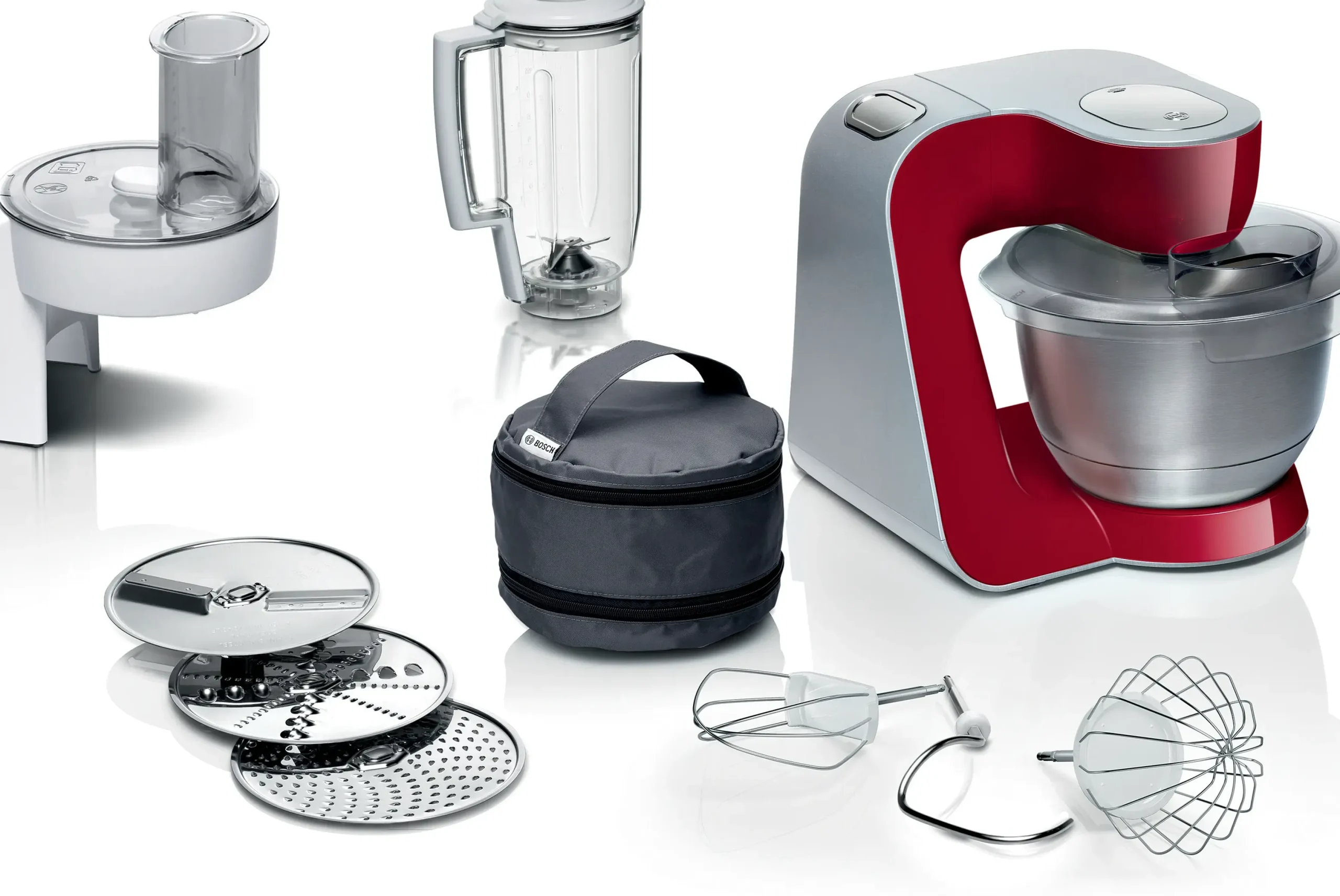 Serie 4 Keukenmachine MUM 5 1000 W Rood, Zilver