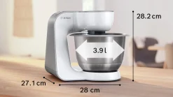Serie 4 Keukenmachine MUM 5 1000 W Wit, Zilver