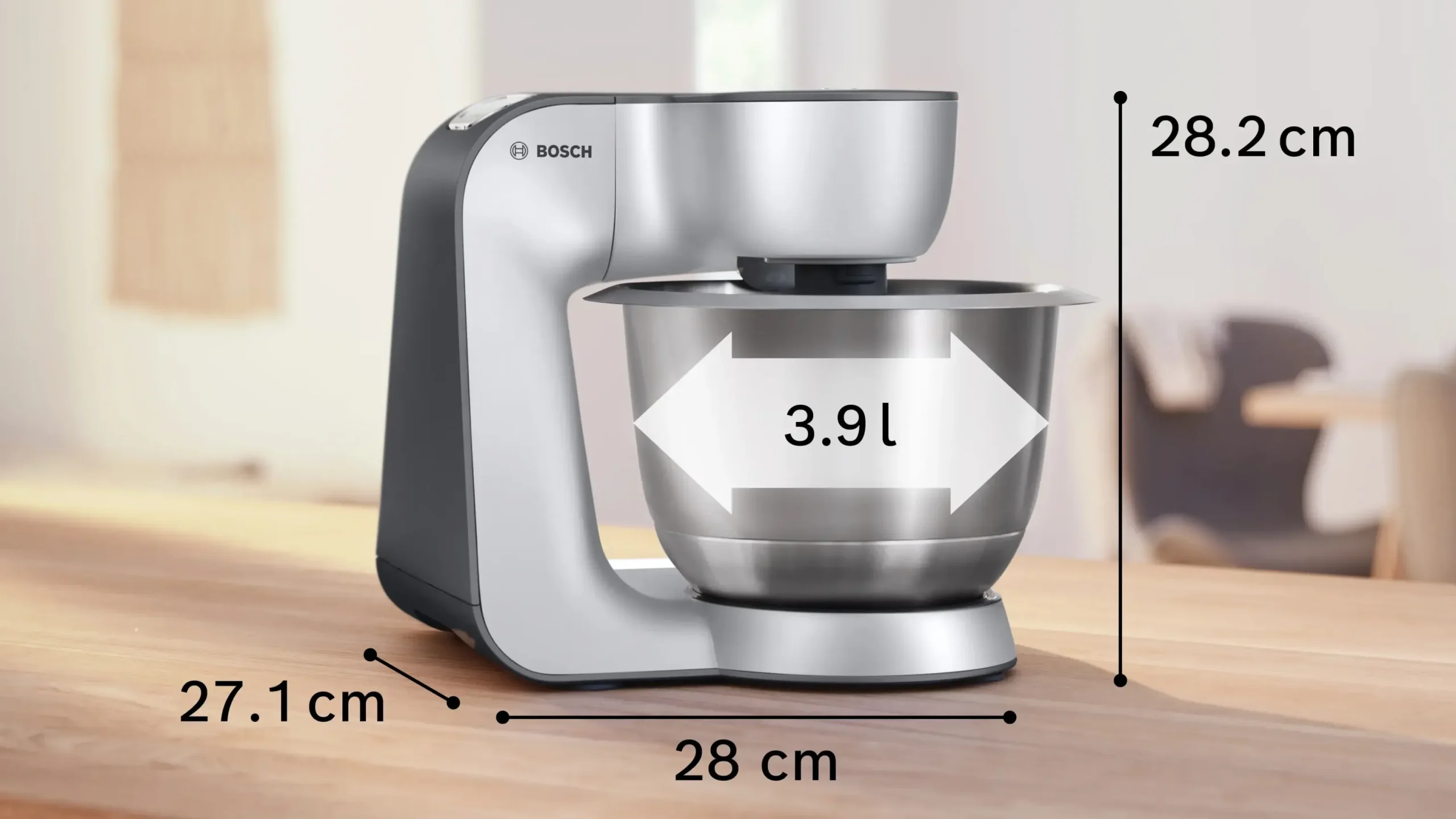 Serie 4 Keukenmachine MUM 5 1000 W Wit, Zilver