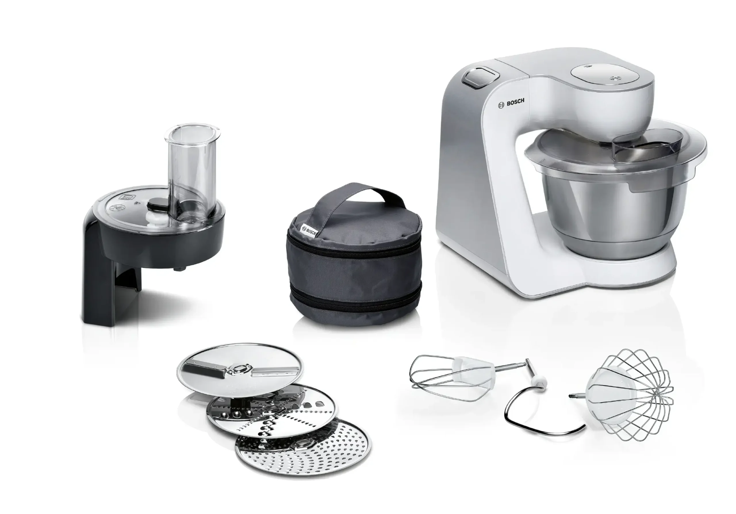Serie 4 Keukenmachine MUM 5 1000 W Wit, Zilver