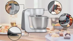 Serie 4 Keukenmachine MUM 5 1000 W Zilver, Donker zilver