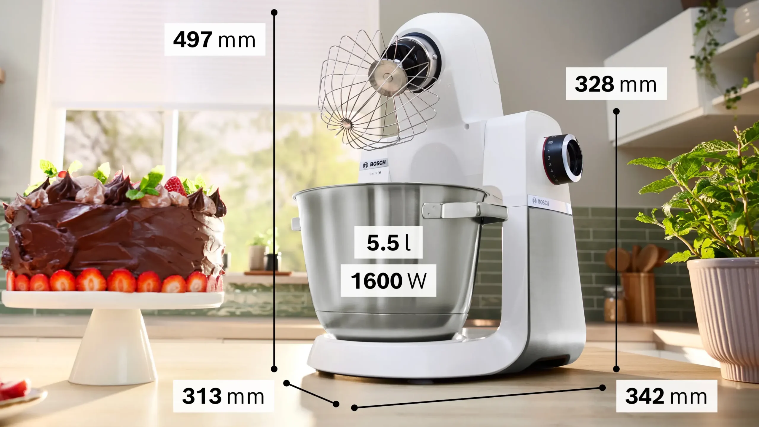 Serie 6 Keukenmachine 1600 W Wit, RVS