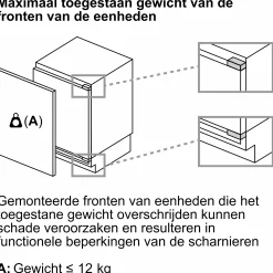 Serie 4 Onderbouw koelkast 82 x 59.8 cm Vlakscharnier