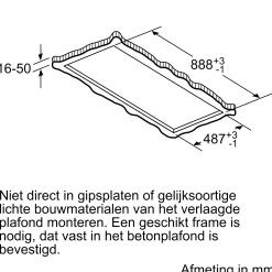Serie 6 Plafondunit 90 cm Roestvrij staal