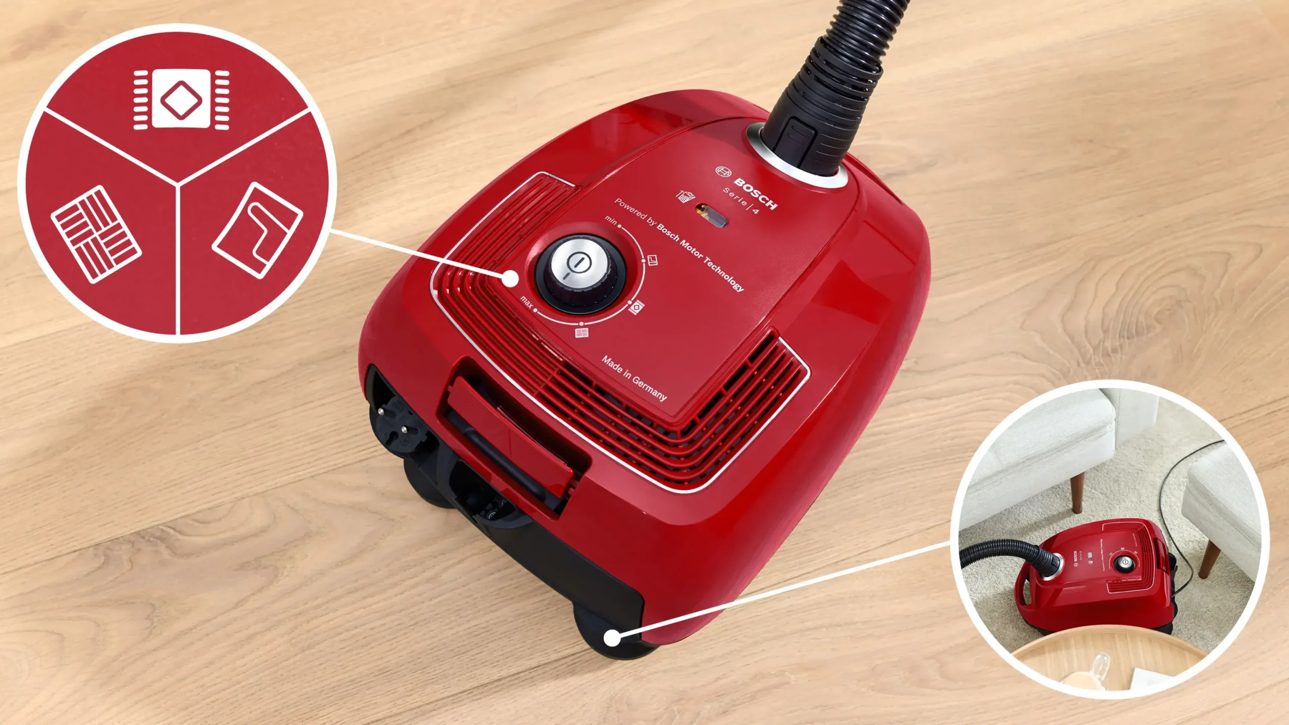Serie 4 Stofzuiger met zak Rood
