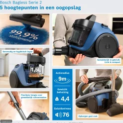 Serie 2 Stofzuiger zonder zak Blauw