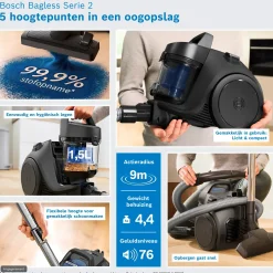 Serie 2 Stofzuiger zonder zak Serie 2 Zwart