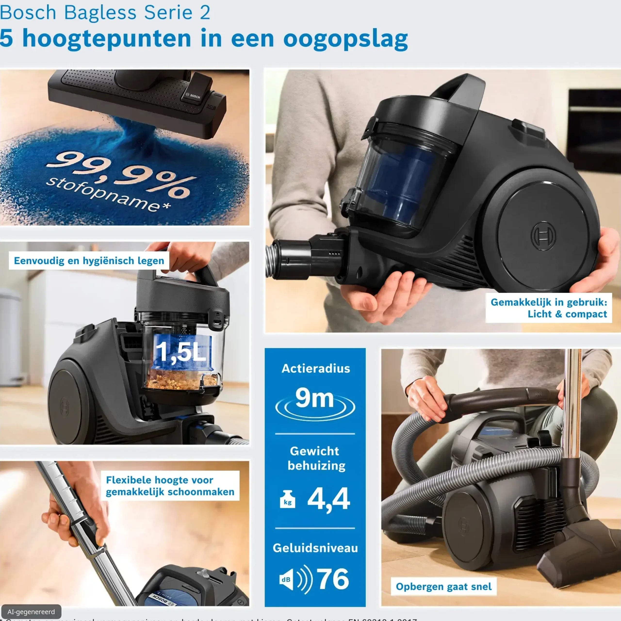 Serie 2 Stofzuiger zonder zak Serie 2 Zwart
