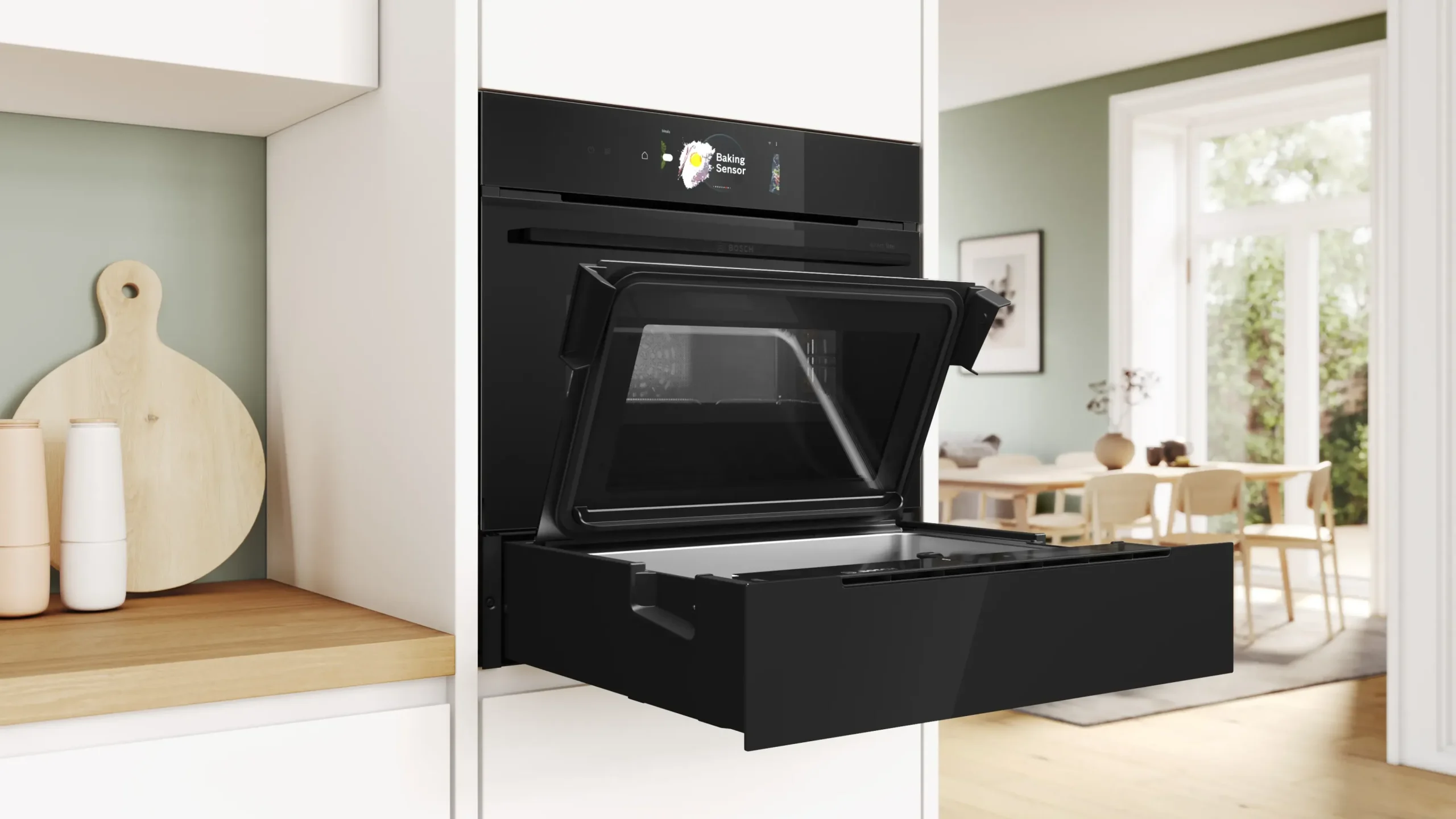 Serie 8 Stoomlade 59 x 14 cm Zwart