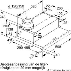 Serie 2 Vlakscherm afzuigkappen 60 cm Zilver metallic