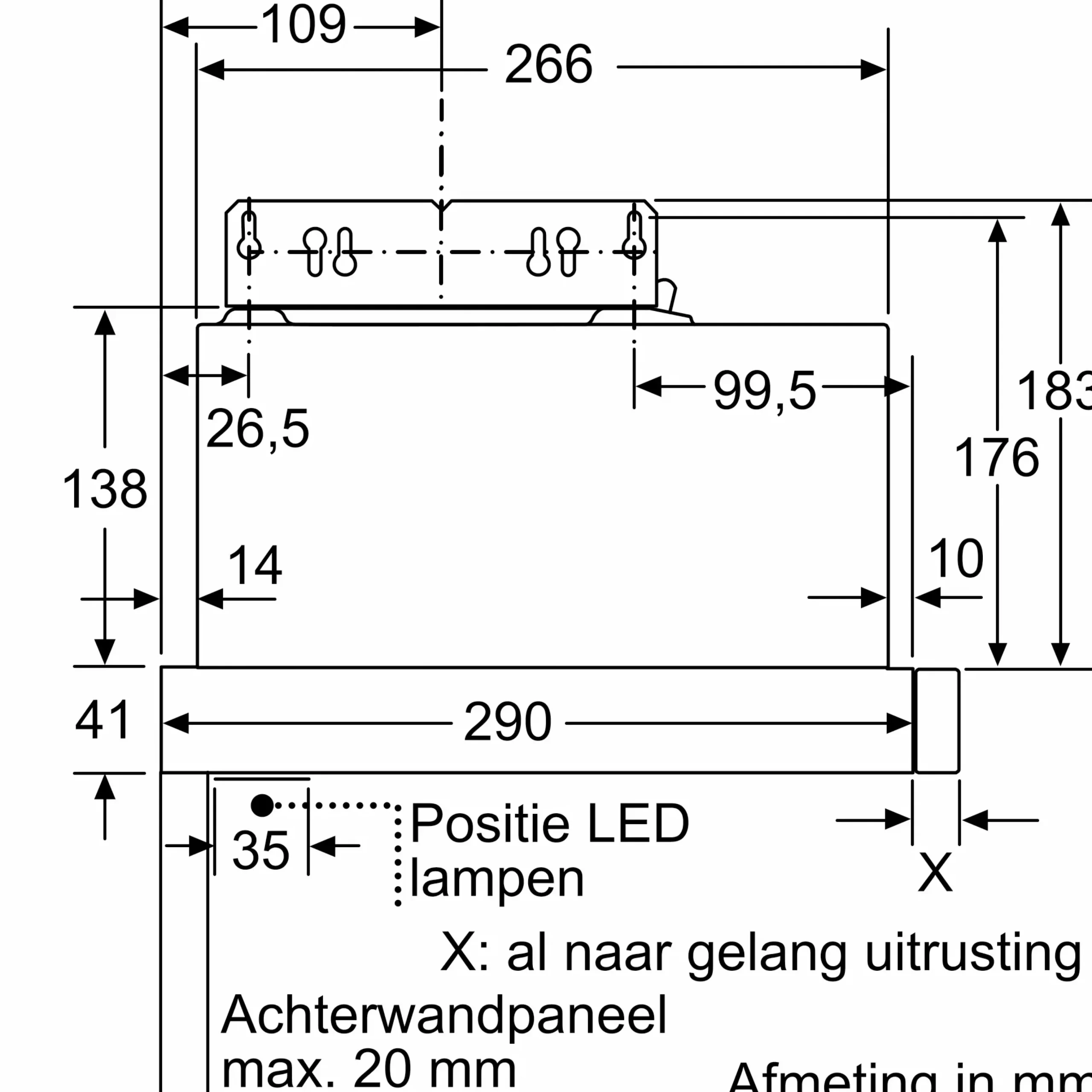 Serie 2 Vlakscherm afzuigkappen 60 cm Zilver metallic