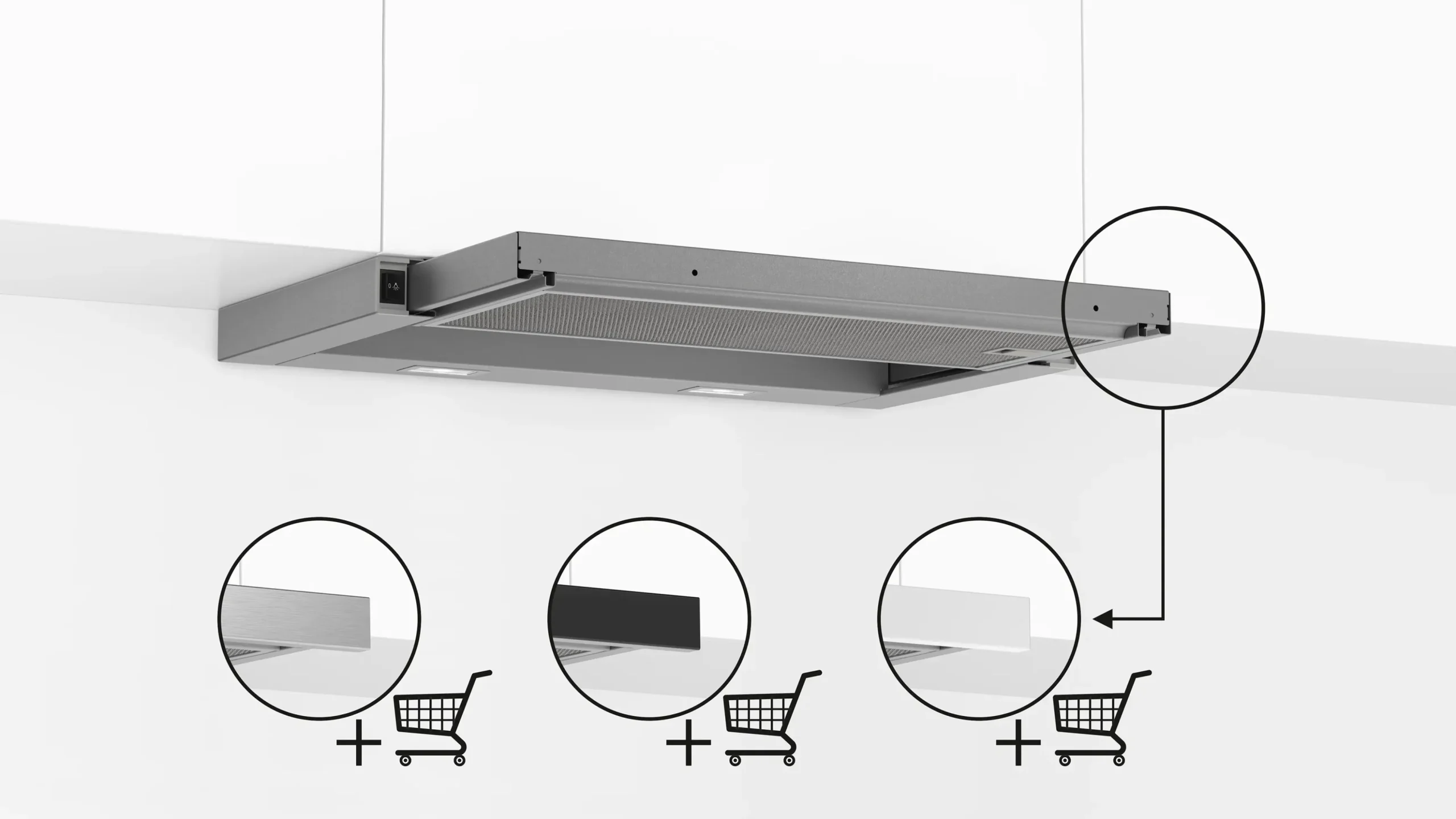 Serie 2 Vlakscherm afzuigkappen 60 cm Zilver metallic