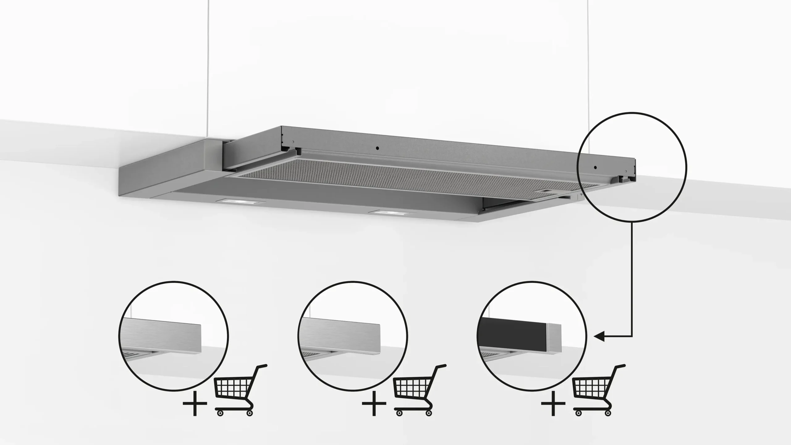 Serie 4 Vlakscherm afzuigkappen 60 cm Zilver metallic