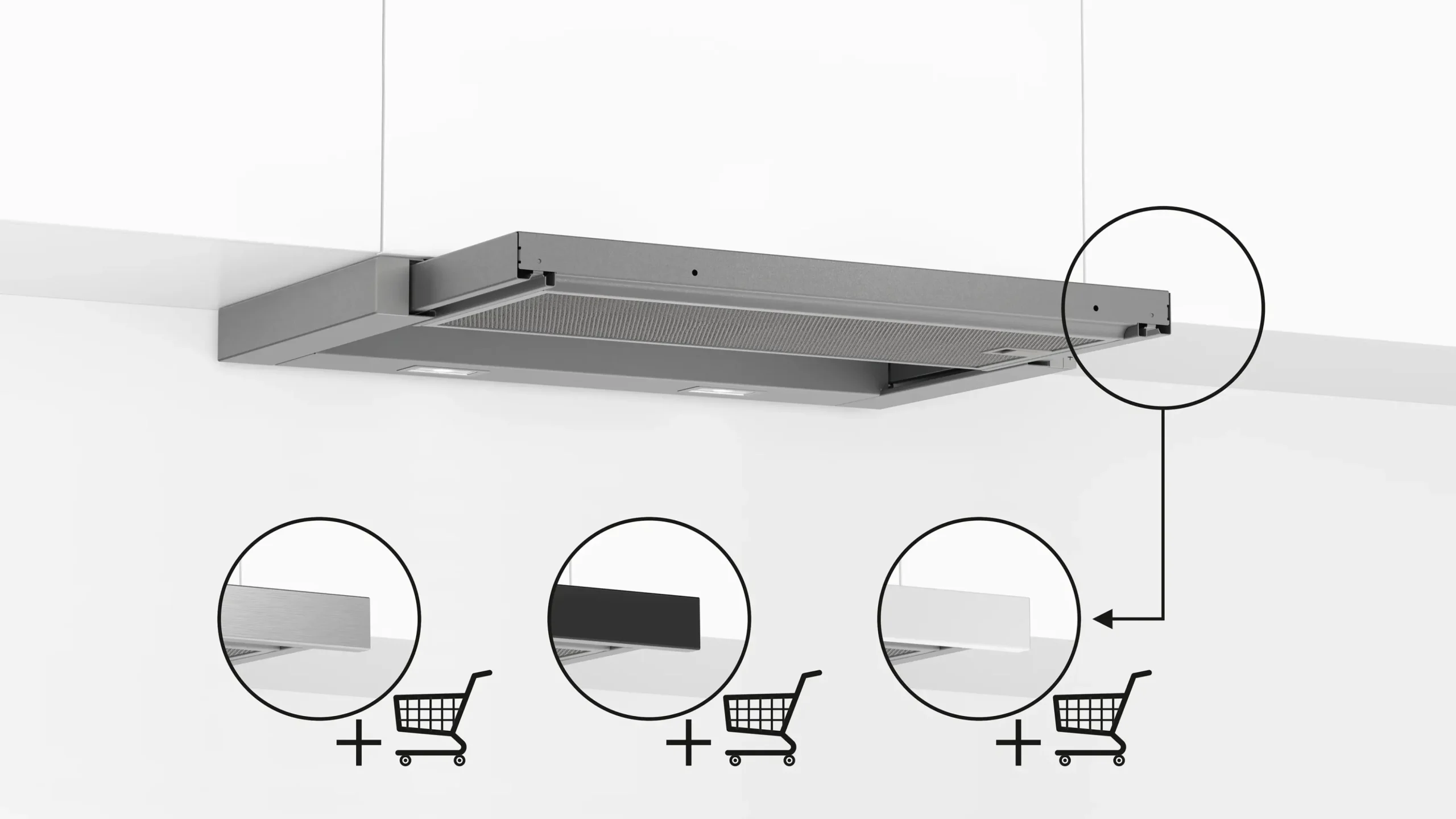Serie 4 Vlakscherm afzuigkappen 60 cm Zilver metallic