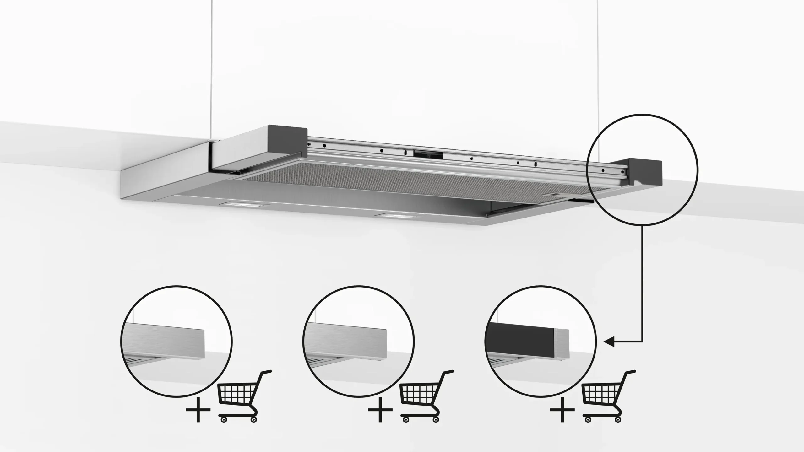 Serie 6 Vlakscherm afzuigkappen 60 cm Roestvrij staal