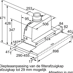 Serie 4 Vlakscherm afzuigkappen 90 cm Zilver metallic