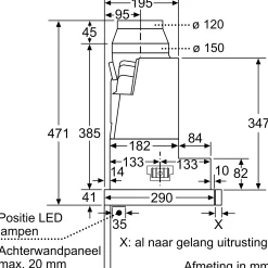 Serie 4 Vlakscherm afzuigkappen 90 cm Zilver metallic