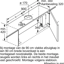 Serie 4 Vlakscherm afzuigkappen 90 cm Zilver metallic