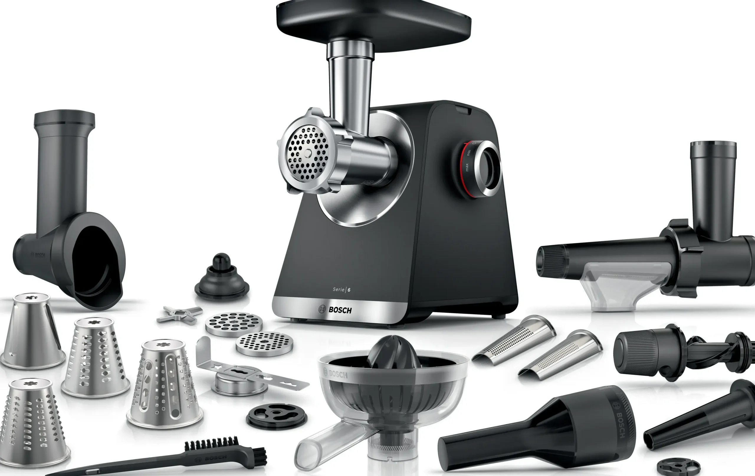 Serie 6 Vleesmolen MultiPower 2100 W Zwart, Metallic zilver