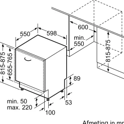 Serie 8 Volledig geïntegreerde vaatwasser 60 cm Vario Hinge (geschikt voor plinten van 5-9 cm en voor inbouw op hoogte)